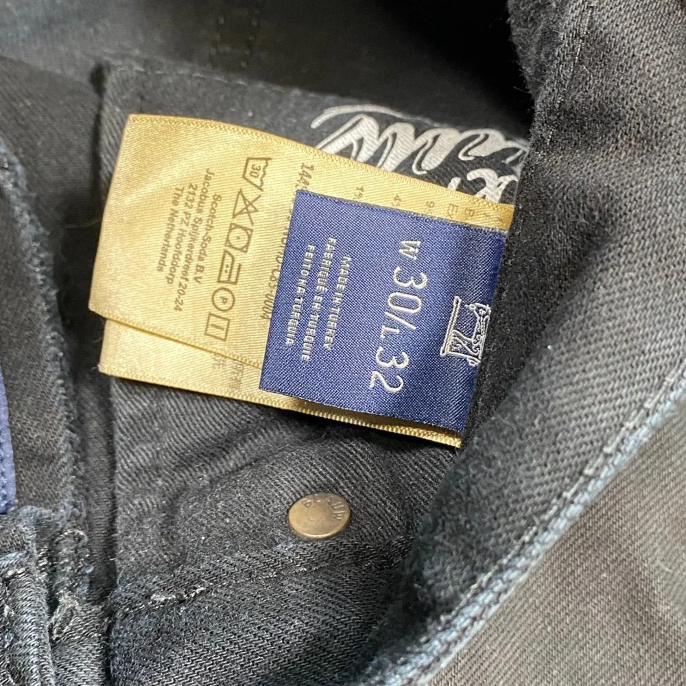 Scotch & Soda Jeans 30x32 Mens Black Ralston Regular Slim‎ Fit Denim